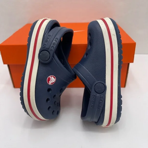 CROCS Kids Navy Blue Slippers - Picture 11 of 16